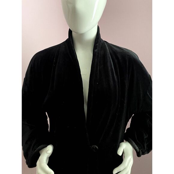 VTG Victoria’s Secret Collection Velvet Duster Coat Jacket MEDIUM Chinoiserie - Picture 4 of 13